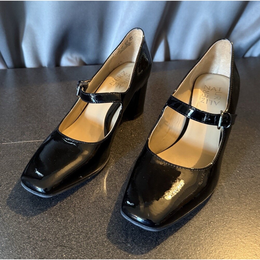 Naturalizer Warner Mary Jane Shoes 6.5 Black Patent French Girl Dark Academia